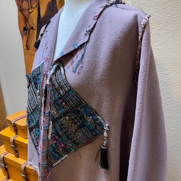 NEW ORIGINAL HANDMADE Giselle Shepatin Crop Lavender Wool Jacket Small - Picture 6 of 13